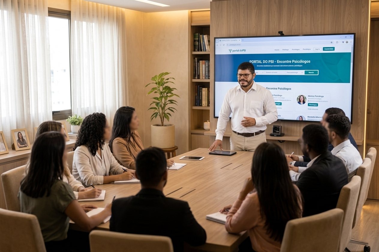 Apresentação do Portal do Psi para um grupo de psicólogos